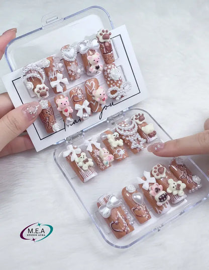 Ours Crème – Press-on nails faits main