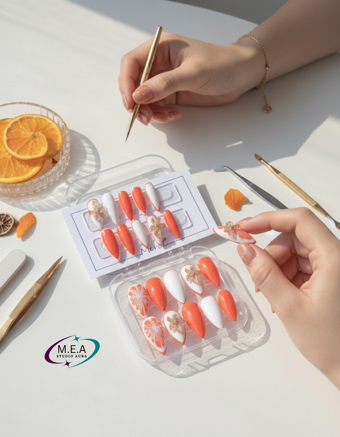 Set Press-On Nails – Agrume Doré