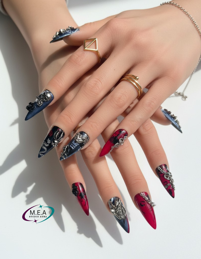 Nuit Éternelle – Press-on nails faits main