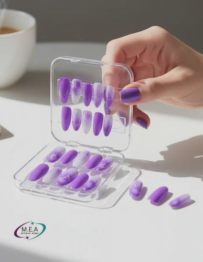 Violet Ombre – Press-on nails faits main