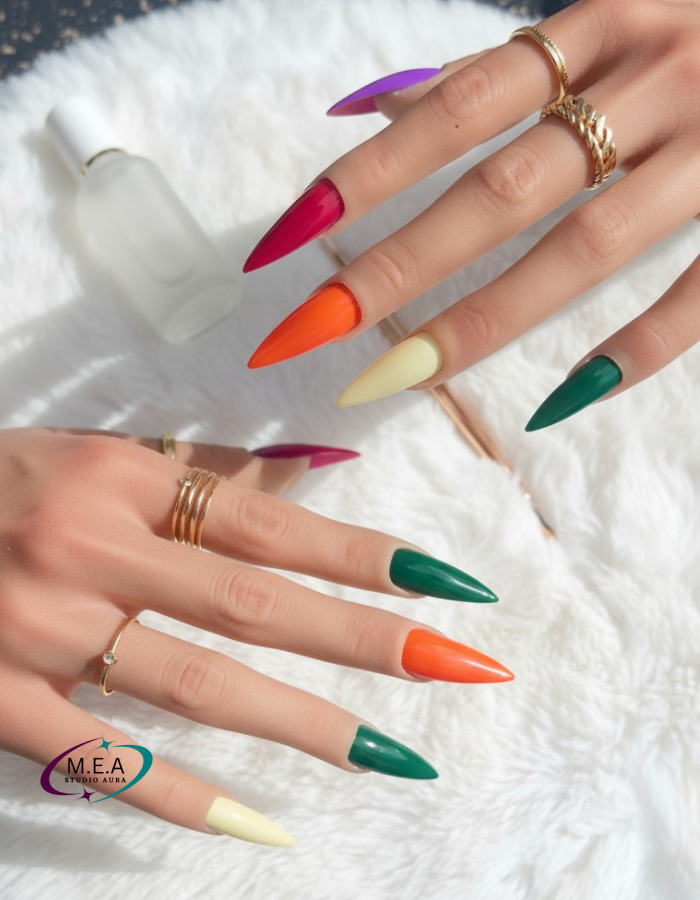 Rainbow Pride – Press-on nails faits main
